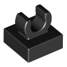 LEGO 15712 Black Tile, Modified 1 x 1 with Open O Clip, 44842 (losse stenen 6-22) (210623)*